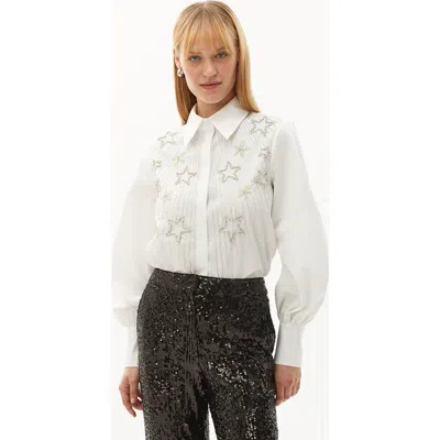 Exquise Bernard Embroidered Cotton Shirt In White
