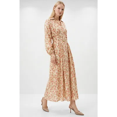 Exquise Blase Belted Pocketed Maxi Dress In Multi