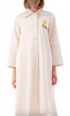 Exquise Brooch Detailed Trench Coat In Cream