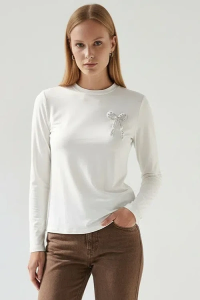 Exquise Carolyn Long Sleeve Blouse In White