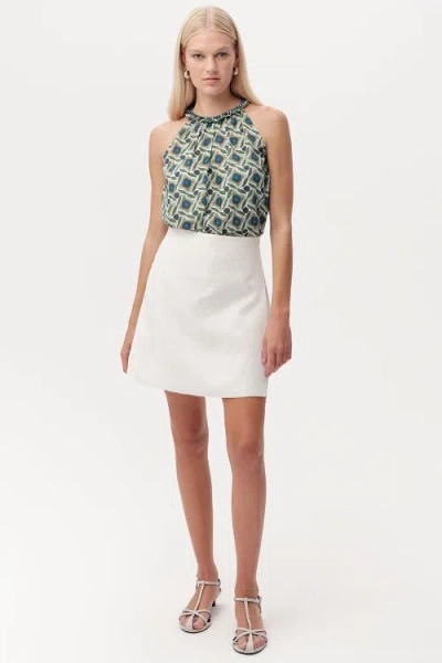 Exquise Carressa Elasticated Waist Linen Woven Shorts In White