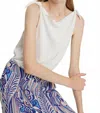 Exquise Cowl Neck Sleeveless Blouse In Cream In White