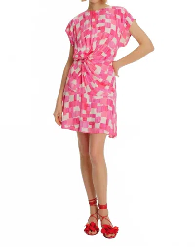 Exquise Crew Neck Sleeveless Patterned Mini Dress In Original Print In Pink