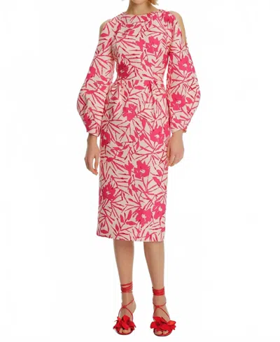 Exquise Cut Out Puff Sleeve Midi Dress In Original Print In Multi