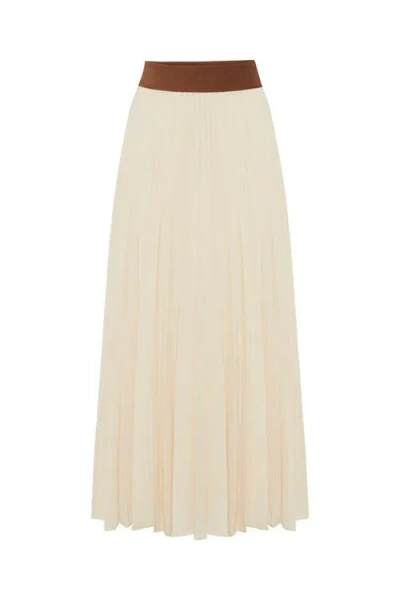 Exquise Diana Pleated Midi Skirt In Animal Print