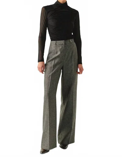 Exquise Draped Mesh Turtleneck Drew Top In Black