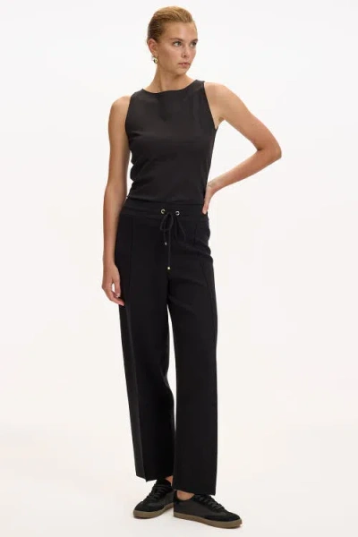 Exquise Drawstring Knitted Trousers In Black