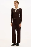 Exquise Drawstring Knitted Trousers In Brown