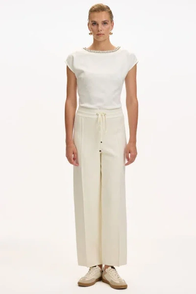 Exquise Drawstring Knitted Trousers In Neutral