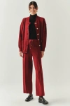 Exquise Drawstring Knitted Trousers In Red