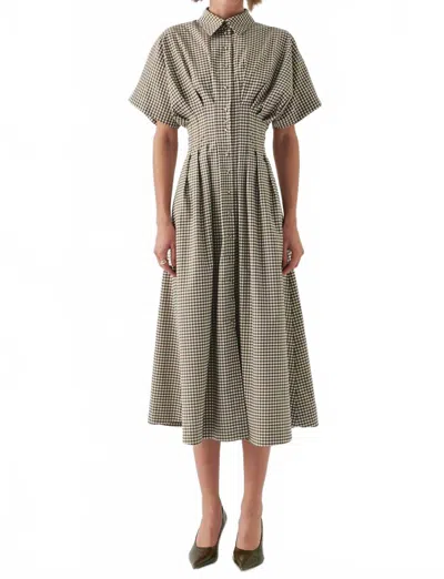 Exquise Dream Short Sleeve Dress In Cream-mink In Green