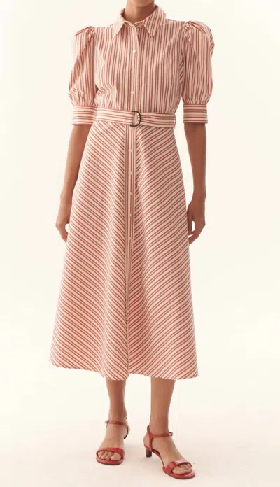 Exquise Elaina Dress In Red Stripe