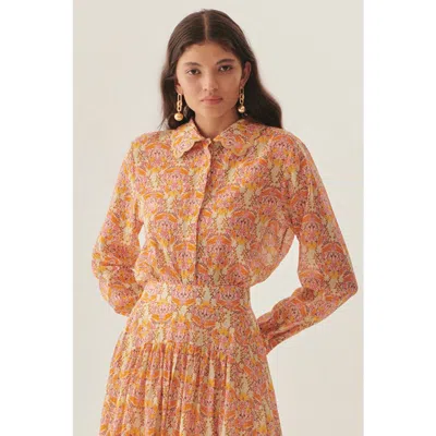 Exquise Eloise Collar Floral Shirt In Multi
