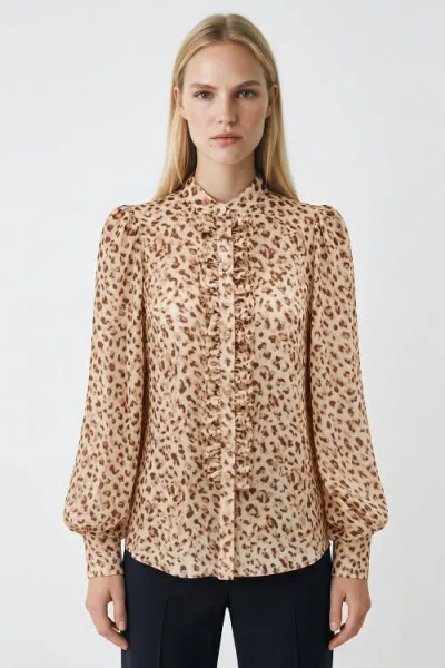 Exquise Eloise Long Sleeve Shirt In Neutral