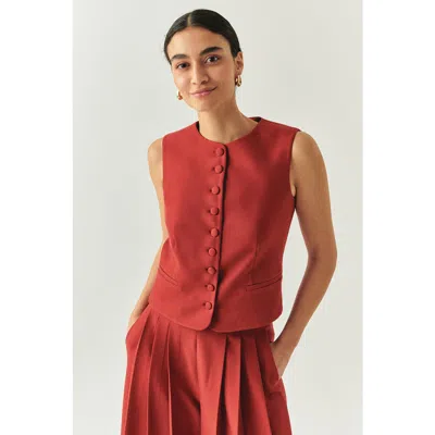 Exquise Elowyn Sleeveless Vest In Red