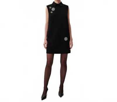 Exquise Embry Shirt Collar Mini Dress In Black