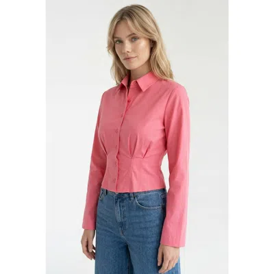 Exquise Felecia Long Sleeve Crop Shirt In Multi