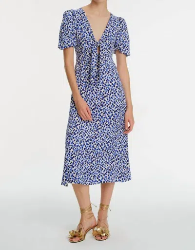 Exquise Front Tie Detail Geometric Patterned Midi Dress In Original Print In Multi