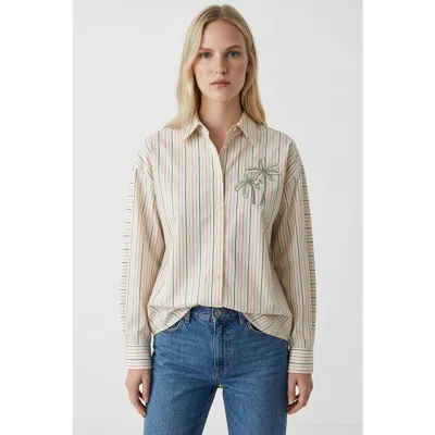 Exquise Gage Embroidered Long Sleeve Shirt In Neutral