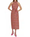 Exquise Halter Neck Print Maxi Dress In Original Print In Red