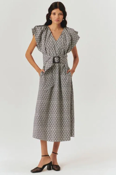 Exquise Hanna Midi Dress In Gray