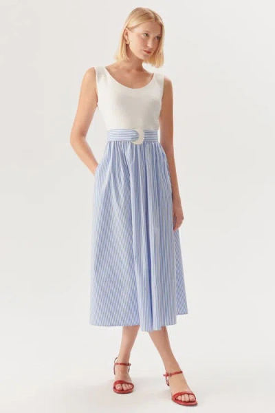 Exquise Harper Knit Midi Dress In Blue