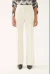 Exquise High Waist Trousers In Cream In White