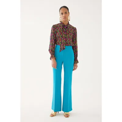 Exquise High Waisted Pants In Blue