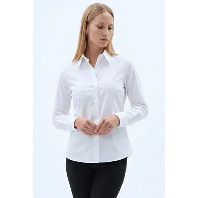 Exquise Inara Long Sleeve Shirt In White