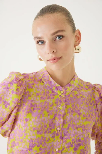 Exquise Isla Balloon Sleeve Shirt In Pink