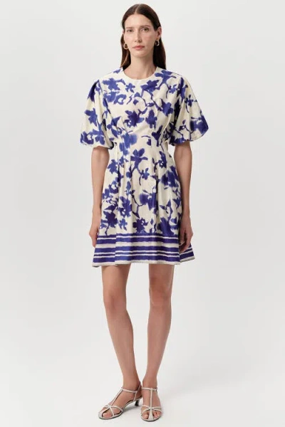 Exquise Jadira Puff Sleeve Mini Dress With Pockets In Multi