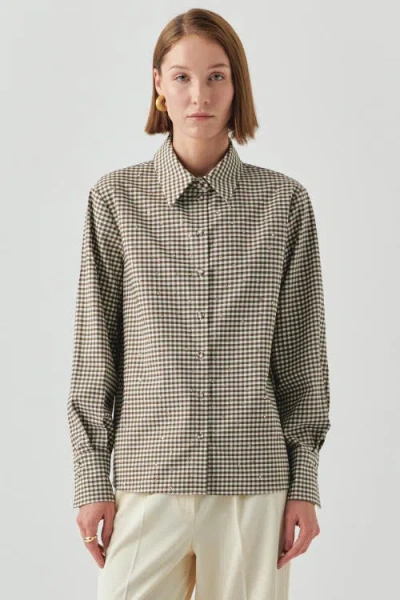 Exquise Jamie Plaid Shirt In Gray