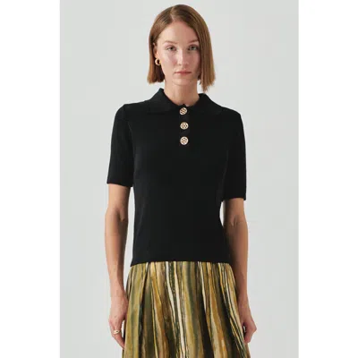 Exquise Jaylah Short Sleeve Blouse In Black