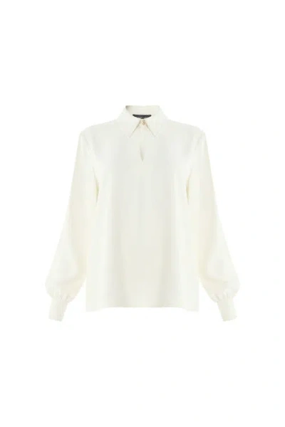 Exquise Jazmin Long Sleeve Blouse In White