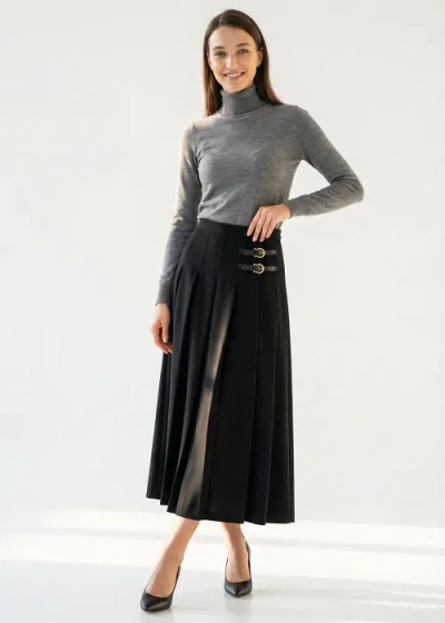 Exquise Jazmyn Midi Skirt In Black