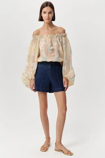 Exquise Jeremiah Zip Front Pocketed Denim Shorts In Indigo