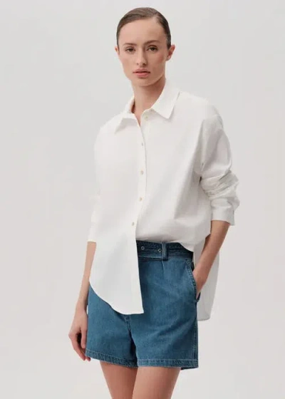 Exquise Jewel Cotton Shirt In White