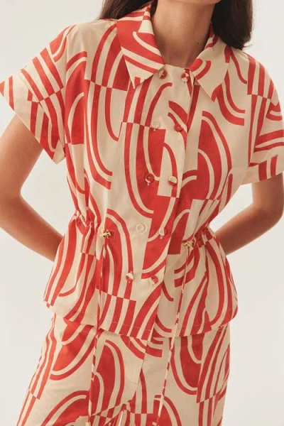 Exquise Jocelyn Cotton Shirt In Red