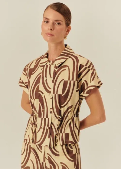 Exquise Jocelyn Cotton Shirt In Brown