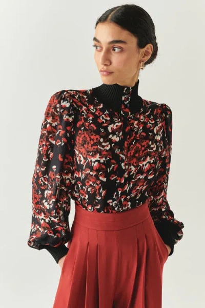 Exquise Johanna High Neck Blouse In Brown