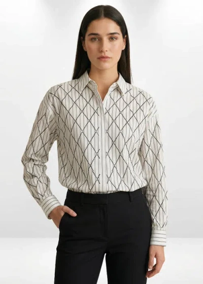 Exquise Kailee Embroidered Shirt In Brown