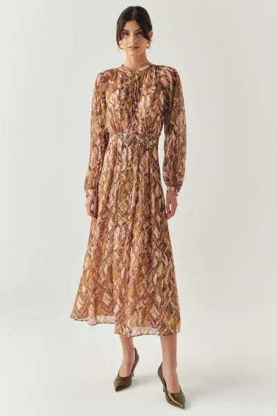 Exquise Kairi Chiffon Midi Dress In Multi