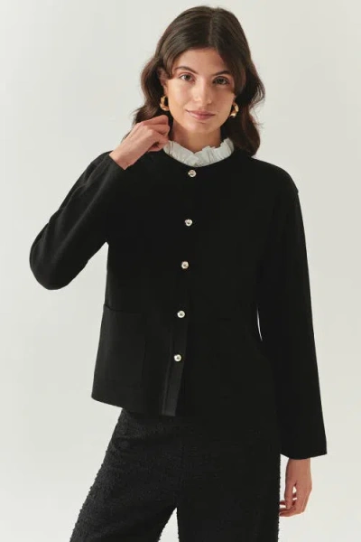 Exquise Kamilah Knit Cardigan In Black
