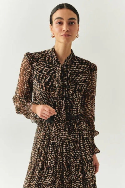 Exquise Kara Chiffon Blouse In Brown