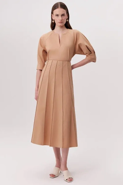 Exquise Karlie Fitted Multi Panel Flared Midi Skirtt In Black