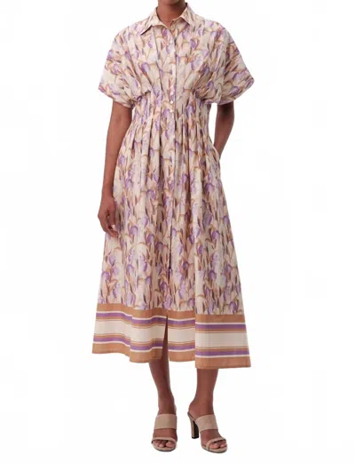 Exquise Kenya Midi Dress In Multi Color In Purple