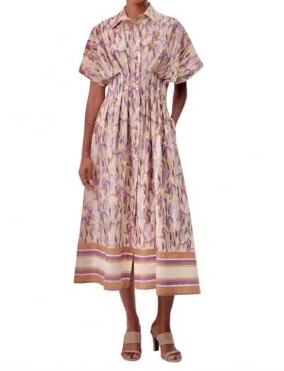 Exquise Kenya Printed Maxi Dress In Multicolor In Brown