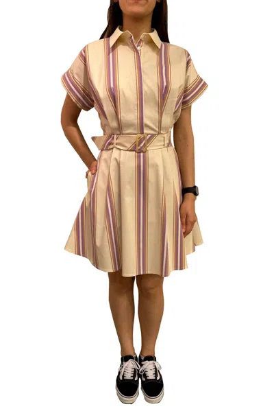 Exquise Kianna Mini Dress In Multi Color In Brown