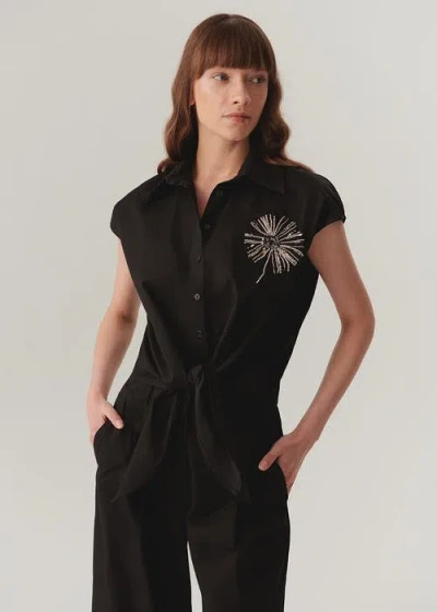Exquise Kimberly Embellished Tie In Black