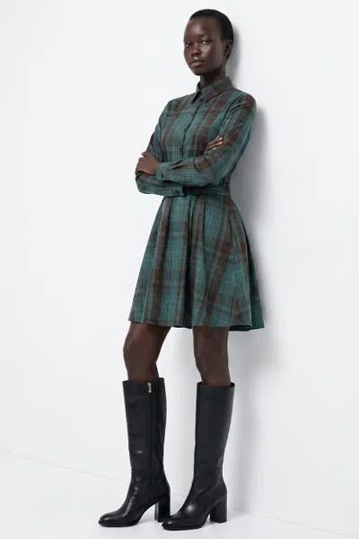 Exquise Long Sleeve Mini Dress With Waist Detail In Blue